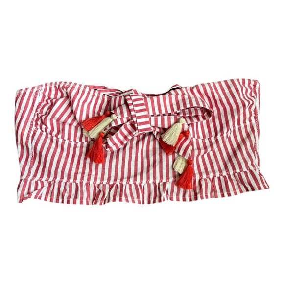 Agua Bendita Stripe Tassel half Shoulder tie Back Size M - Picture 7 of 7